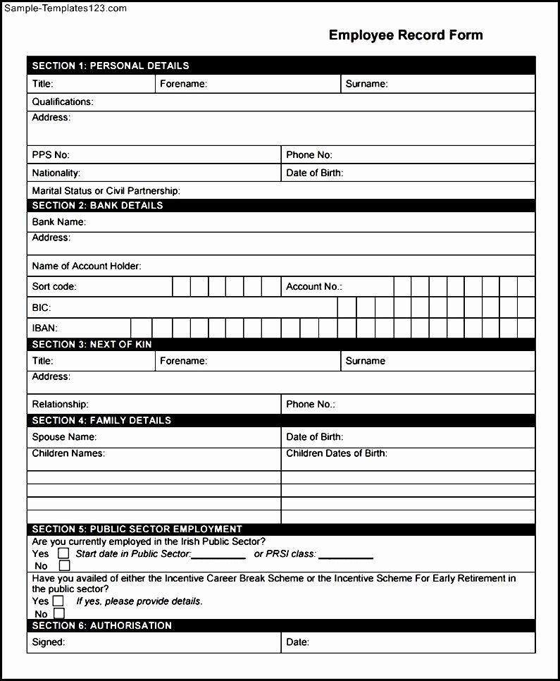 Employment Information form Template Luxury Employment Records form
