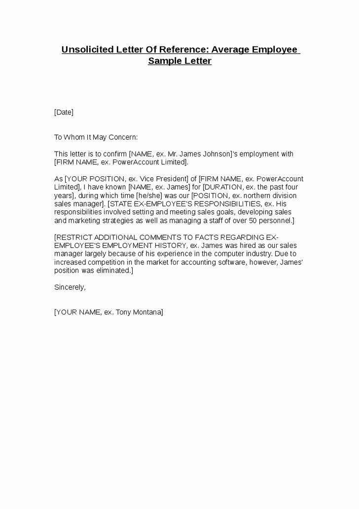 Employment Letter Of Recommendation Template Beautiful Sample Reference Letter for Employment