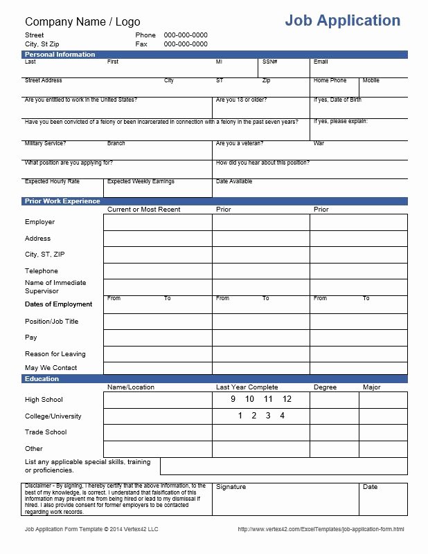 Employment Skills assessment Template Beautiful Download the Job Application form From Vertex42