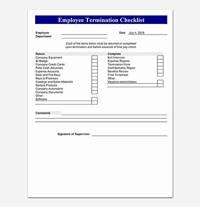 Employment Termination Checklist Template Awesome Termination Checklist Template