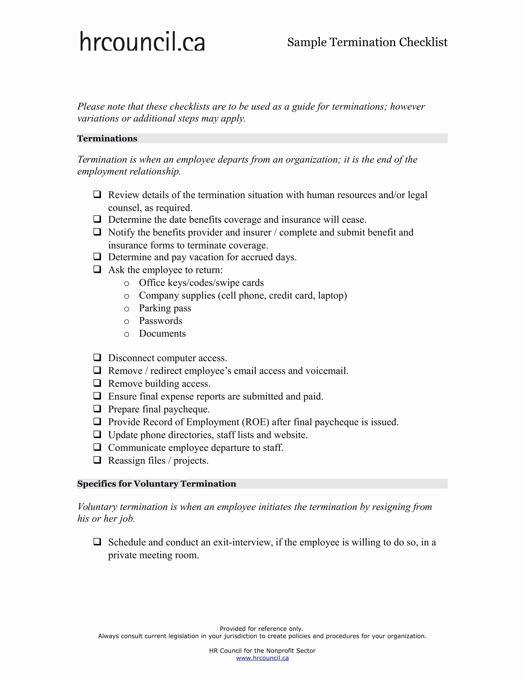 Employment Termination Checklist Template Elegant 4 Employee Termination Checklist form Word Excel Pdf