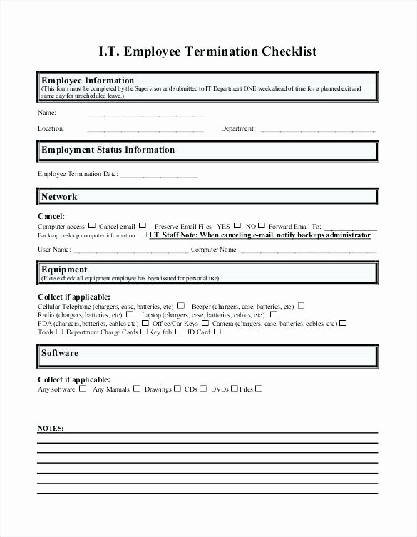 Employment Termination Checklist Template New Termination form Template – Psychicnights