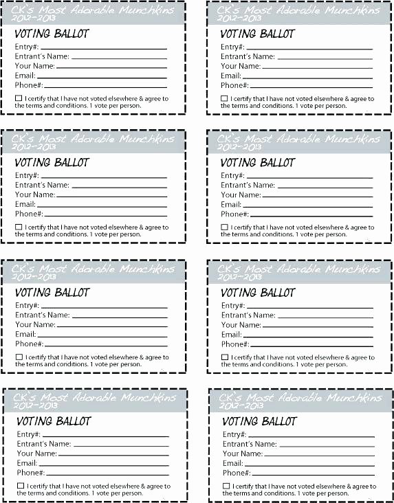 Entry form Template Word Awesome Election Ballot Template Cute Sample Gallery Examples