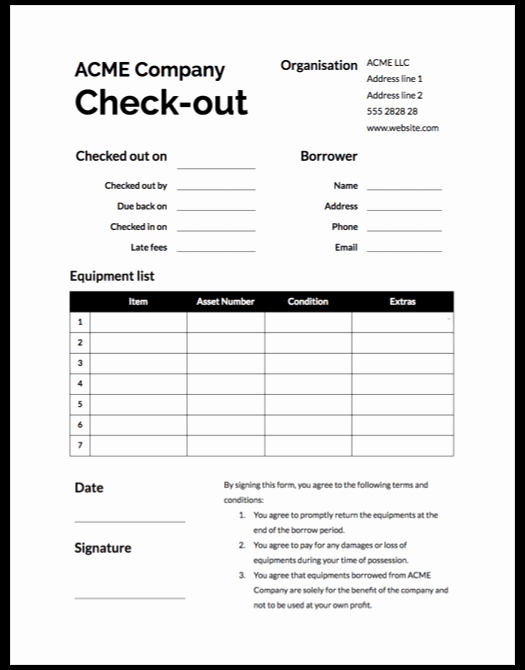 Equipment Checkout form Template Awesome 7 Essential Parts Of A Watertight Equipment Sign Out Sheet