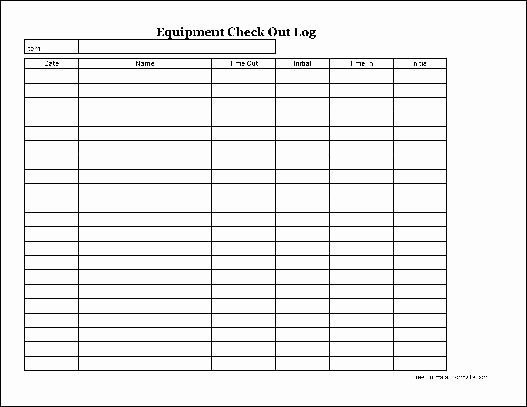 Equipment Checkout form Template Beautiful Free Easy Copy Basic Equipment Check Out Wide From formville