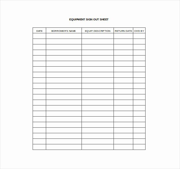Equipment Checkout form Template Unique Sign Out Sheet Template 14 Free Word Pdf Documents