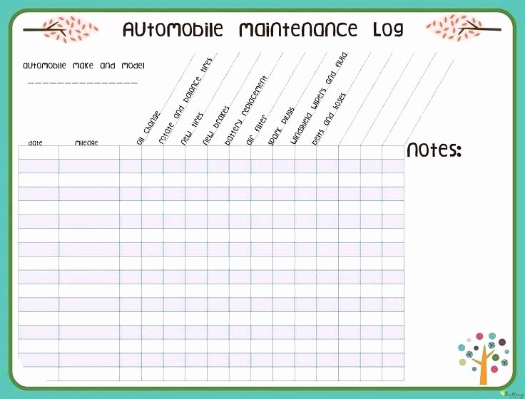Equipment Maintenance Log Template Excel Beautiful Printable Puter Maintenance Schedule Template Excel