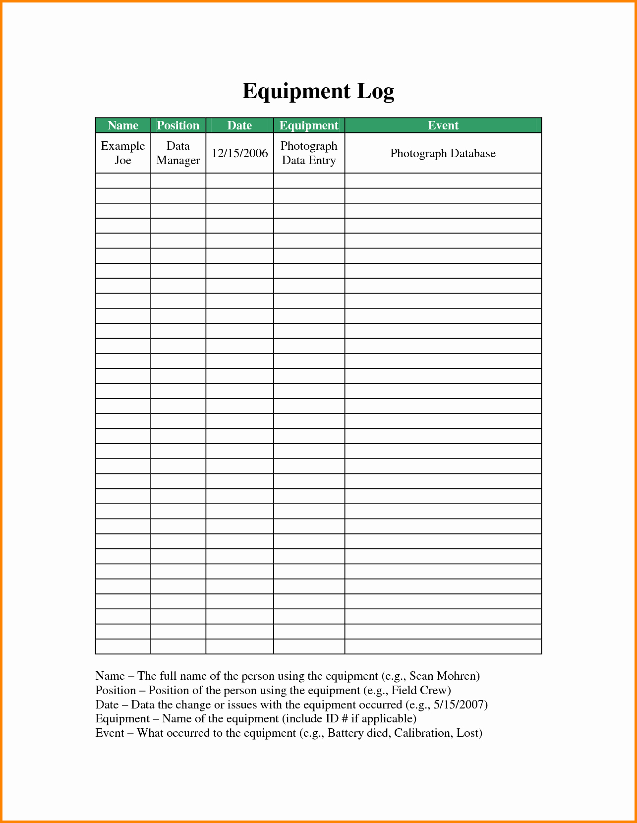 Equipment Maintenance Log Template Excel Luxury Equipment Maintenance Log Template 11 Things Nobody told