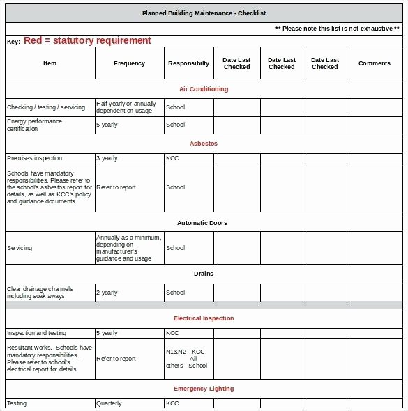 Equipment Maintenance Schedule Template Excel Awesome Maintenance Plan Template – Flybymedia