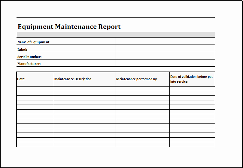 Equipment Maintenance Schedule Template Excel Unique Equipment Maintenance Schedule Template Excel
