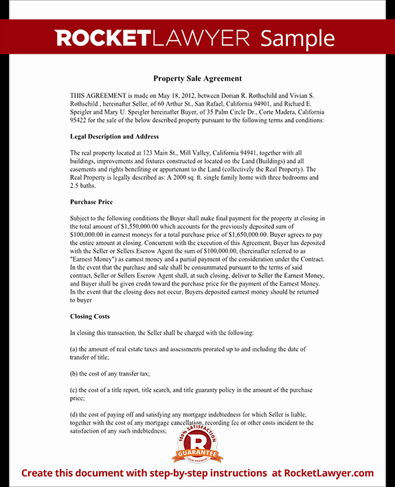 Estate Sale Contract Template Lovely Property Sale Agreement Property Sale Contract form