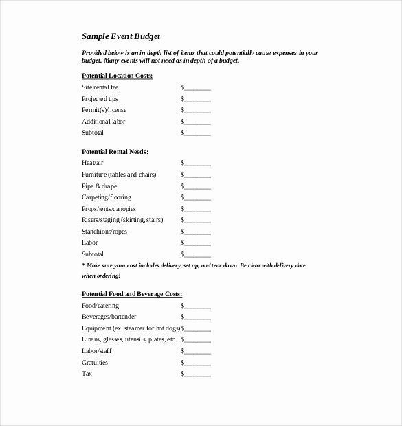 Event Budget Proposal Template Luxury Free event Bud Templates Sample Example Template