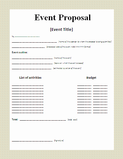 Event Budget Proposal Template New 11 event Proposal Sample Templates Word Excel Pdf formats