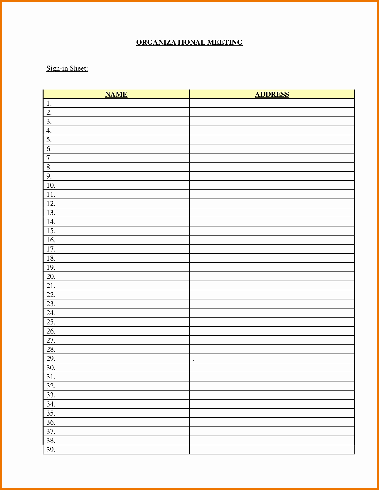Event One Sheet Template Best Of attendance Sign In Sheet Example Mughals