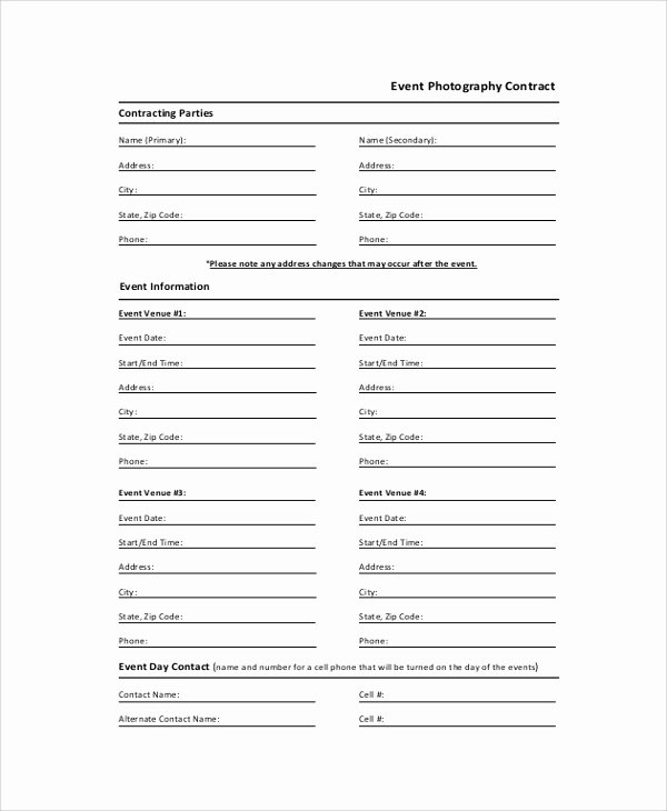 Event Photography Contract Template Awesome 7 Sample Graphy Contracts – Pdf Doc