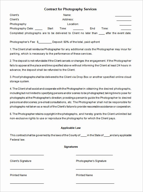 Event Photography Contract Template Best Of event Contract Template 19 Word Excel Pdf Documents