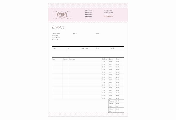 Event Planner Invoice Template Lovely event Planner Invoice Template Contract Management