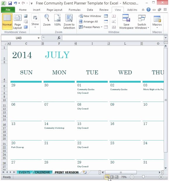 Event Planning Calendar Template New Free Munity event Planner Template for Excel