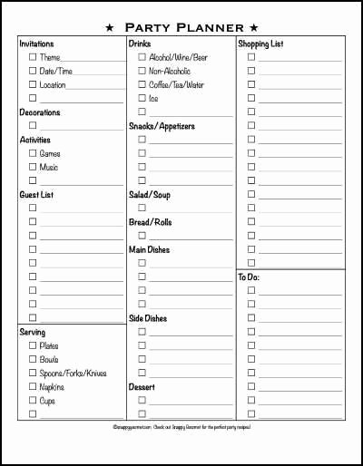 Event Planning Checklist Template Elegant Free Party Planner Checklist Snappy Gourmet