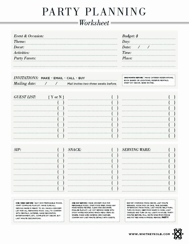 Event Planning Checklist Template Elegant Party Planning Worksheet Amy S 42nd Birthday