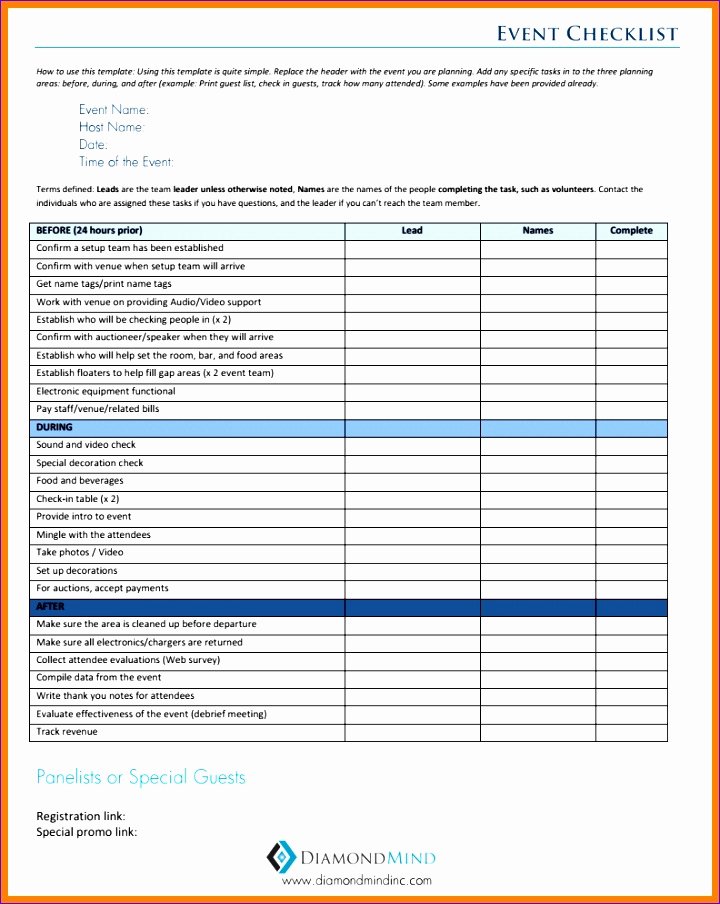 Event Planning Checklist Template Excel Luxury 6 event Planning Checklist Template Excel Exceltemplates