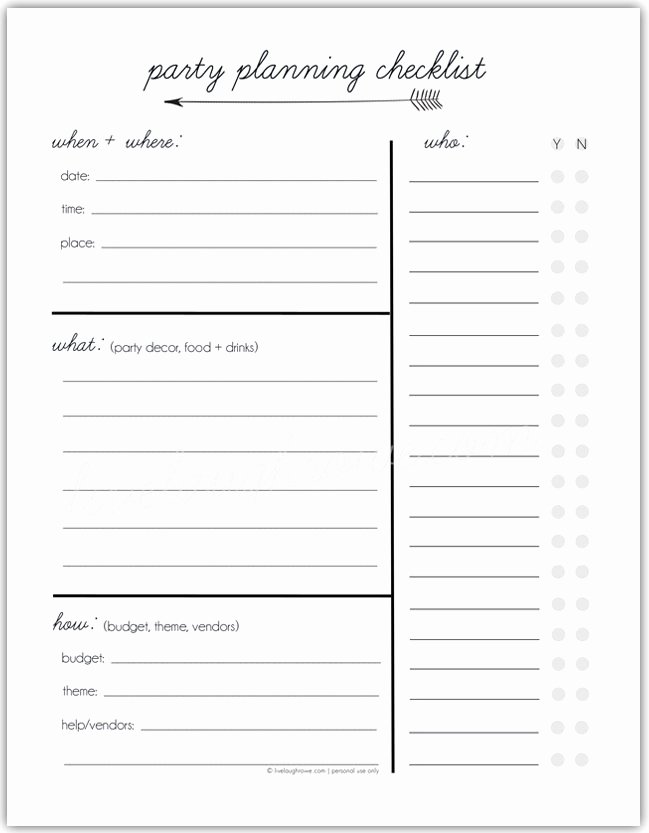 Event Planning Checklist Template Luxury Party Planning Tips &amp; Printable Checklist Live Laugh Rowe