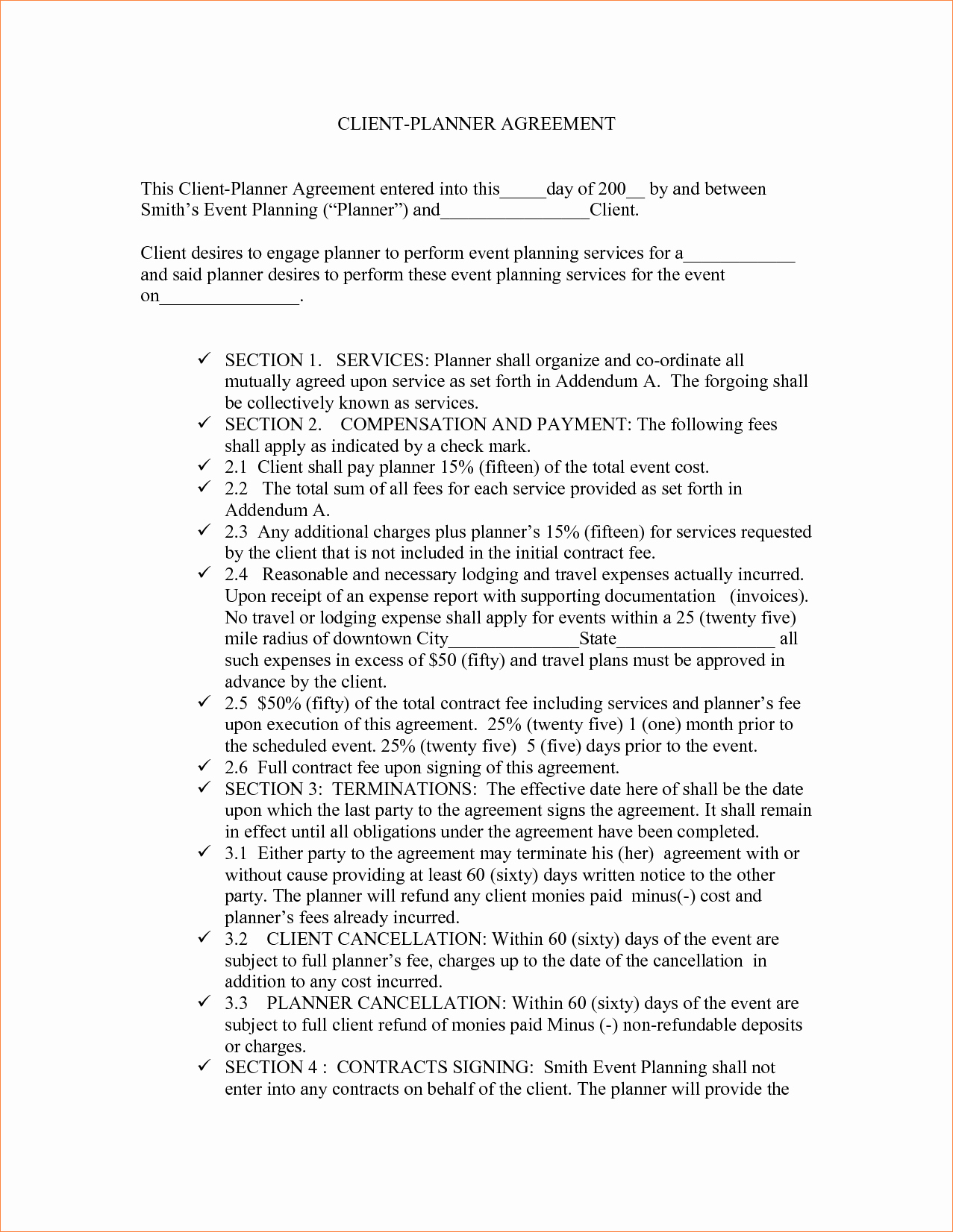 Event Planning Contract Template Elegant 8 event Contract Templatereport Template Document