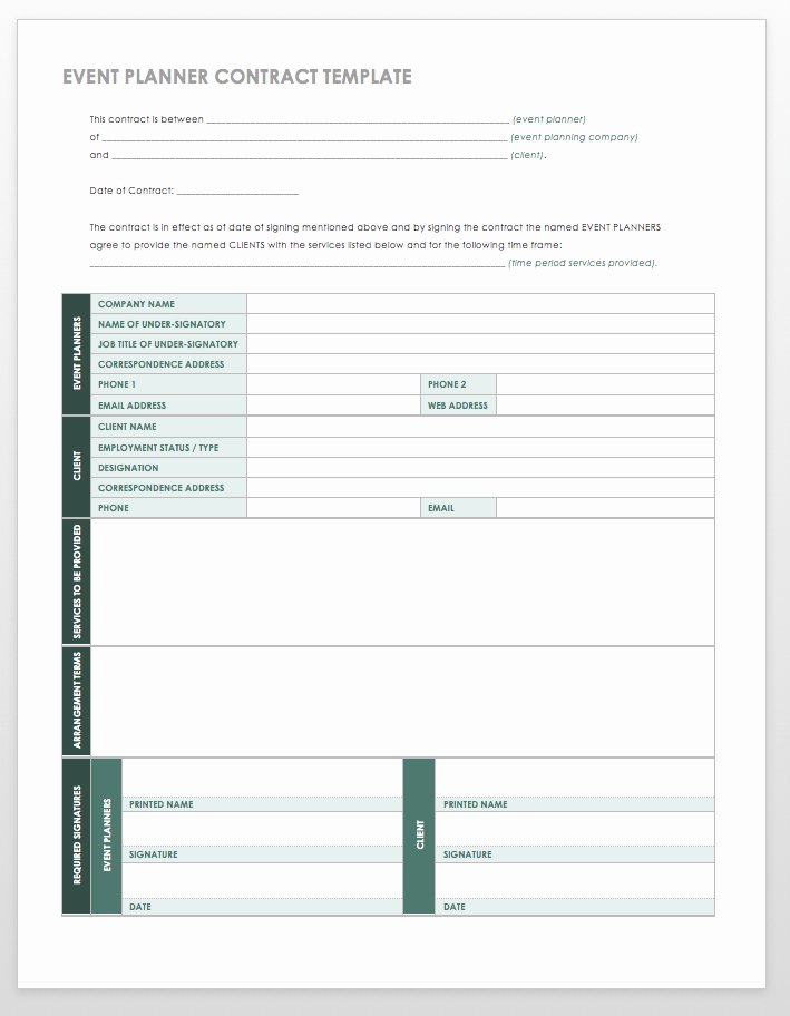 Event Planning Contract Template Unique 21 Free event Planning Templates