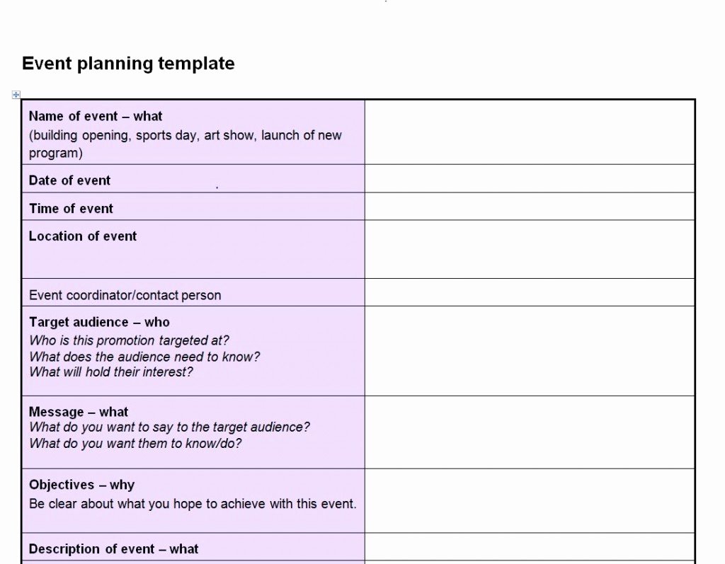 Event Planning Document Template Fresh event Planning Checklist Template