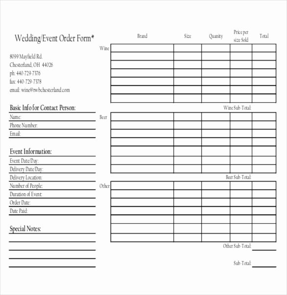 Event Planning form Template Awesome 13 event order Templates – Free Sample Example format