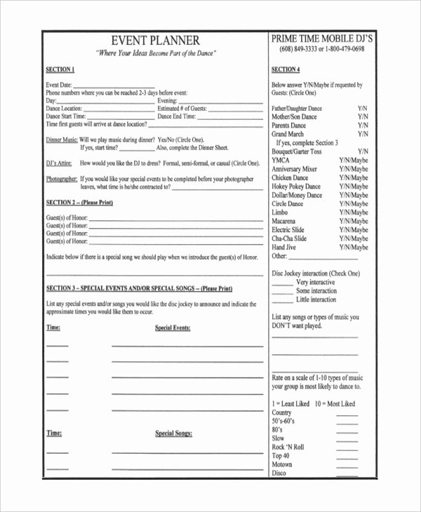 Event Planning form Template Awesome event Planner forms 8 Free Documents In Pdf