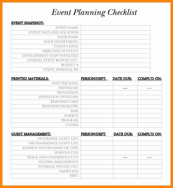 Event Planning form Template Beautiful 13 events Planning Checklist Template