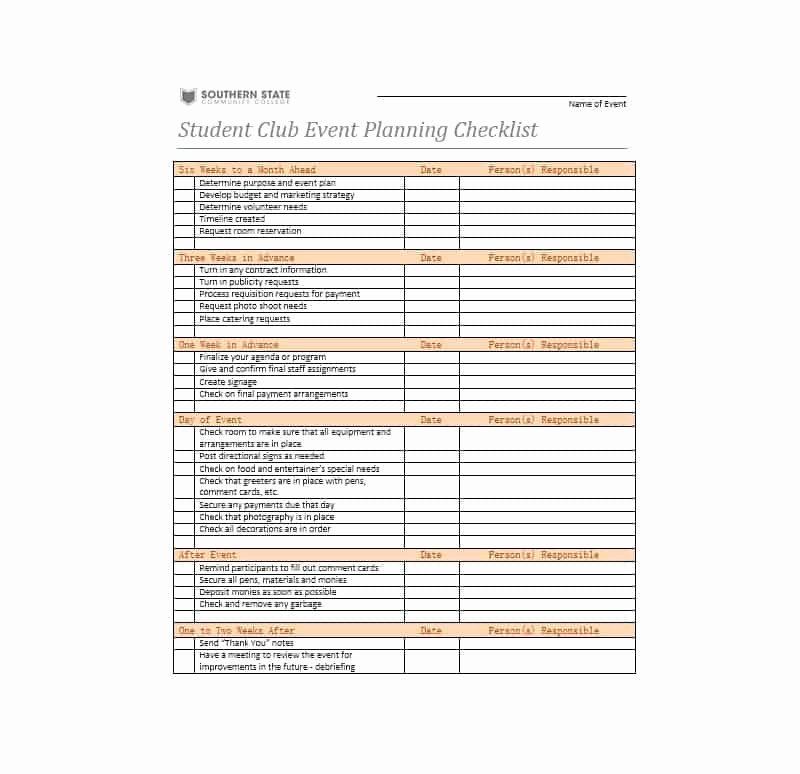Event Planning form Template Beautiful 50 Professional event Planning Checklist Templates