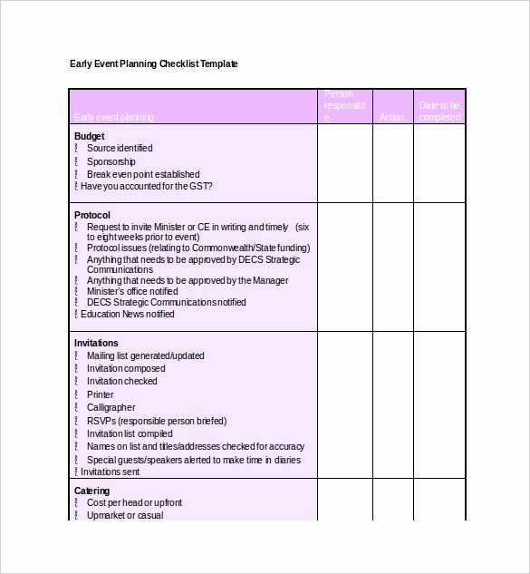 Event Planning Guide Template New 18 event Checklist Templates Pdf Doc