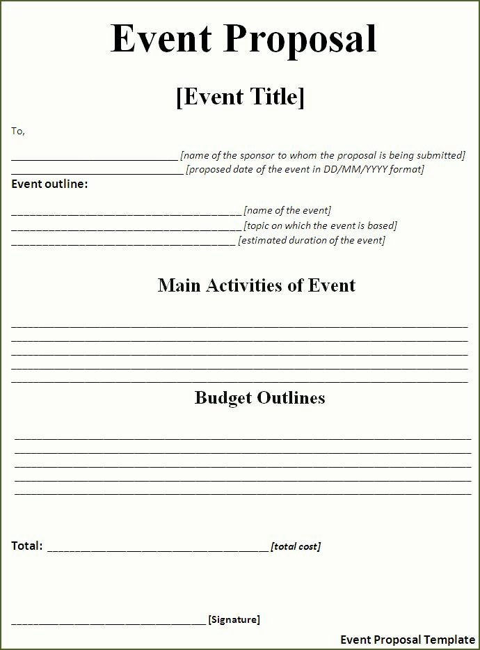 Event Planning Proposal Template New event Proposal Template Free Word Templatesfree Word