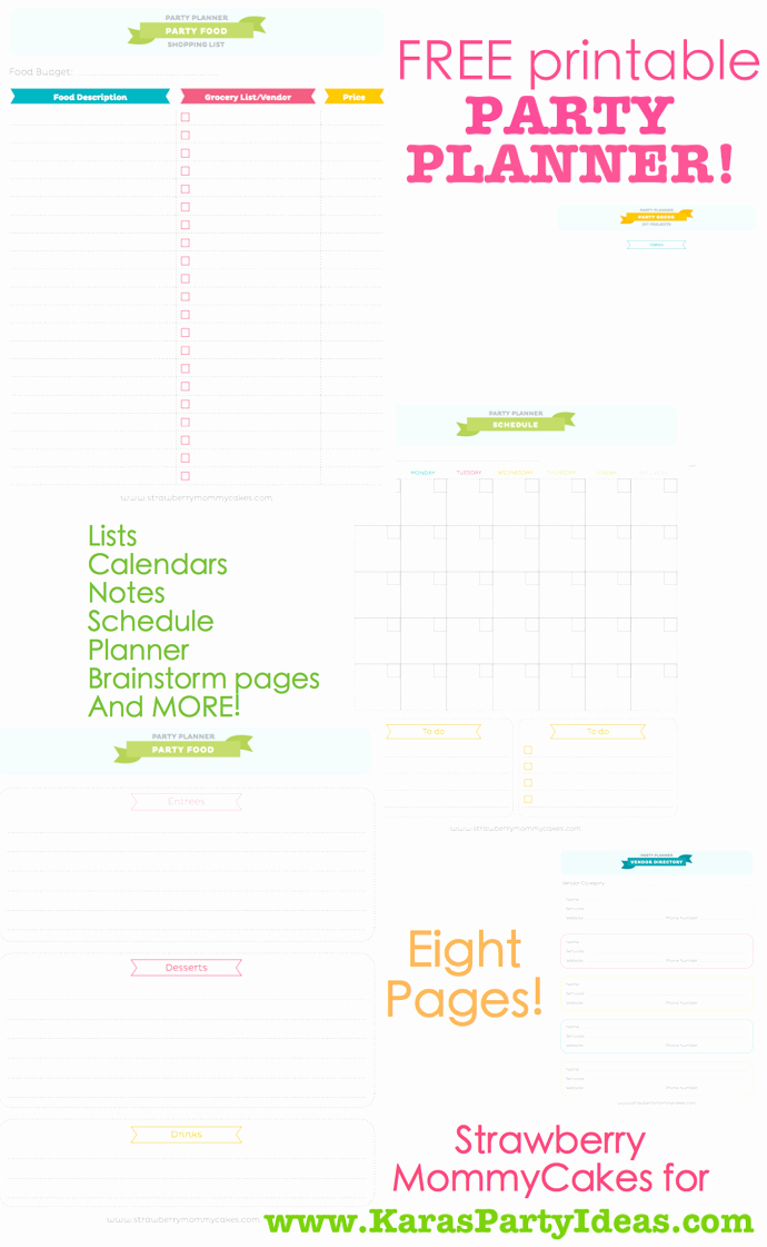 Event Planning Template Free New Free Party Planner Printable