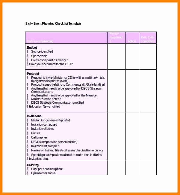 Event Planning Template Pdf Fresh 13 events Planning Checklist Template