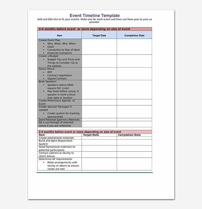 Event Planning Timeline Template Beautiful event Timeline Template Free for Word &amp; Pdf Dotxes