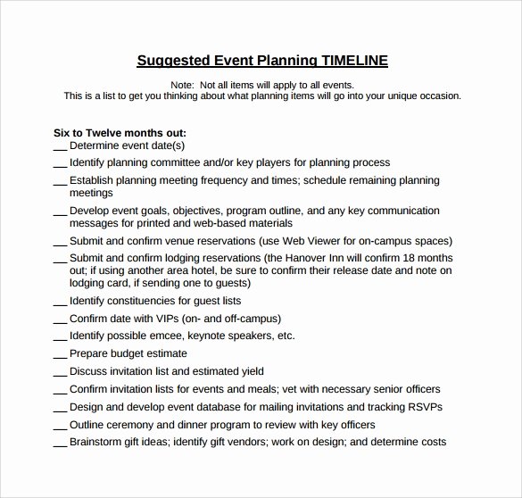 Event Planning Timeline Template Inspirational 7 event Planning Samples