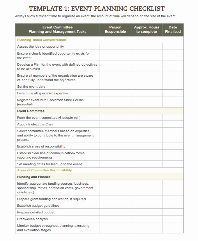 Event Planning Worksheet Template Awesome 18 event Checklist Templates Pdf Doc
