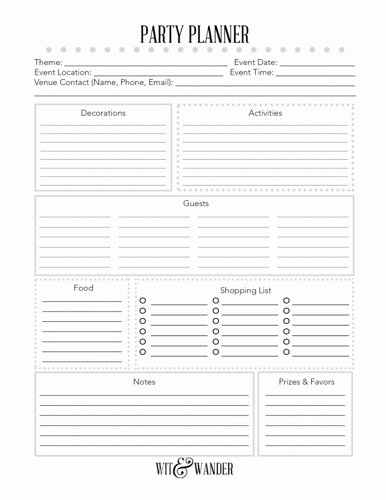Event Planning Worksheet Template Best Of Free Printable Party Planner Our Handcrafted Life