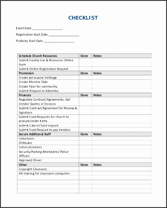 Event Planning Worksheet Template New 8 Easy to Use Church event Planning Checklist