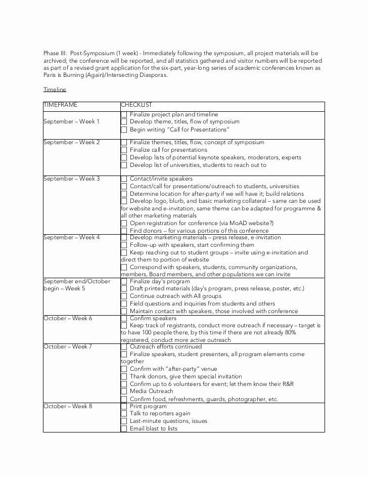 Event Project Plan Template Elegant 27 Of event Project Plan Template