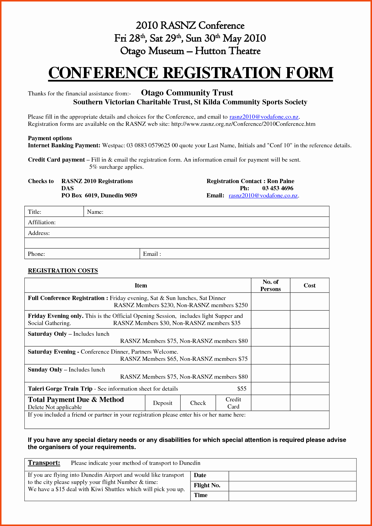 Event Registration form Template Awesome form Free Download Conference Registration form