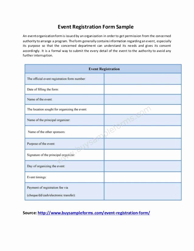 Event Registration form Template Beautiful event Registration form Template