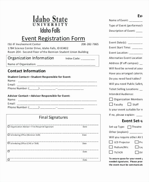 Event Registration form Template New Printable Blank Calendar Template 2018 event Registration