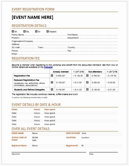 Event Registration form Template Word Beautiful event Registration forms &amp; Template for Ms Word