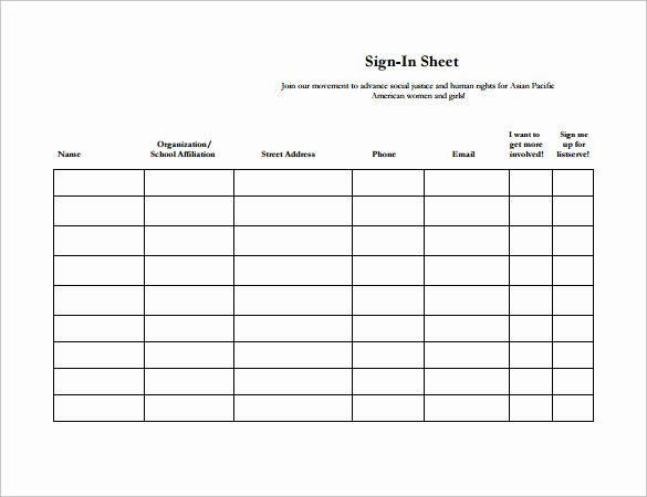 Event Sign In Sheet Template Awesome 14 Sample event Sign In Sheets