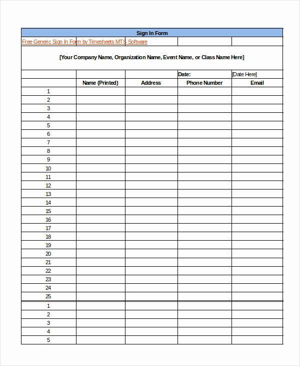 Event Sign In Sheet Template Fresh event Sign In Sheet Template 16 Free Word Pdf