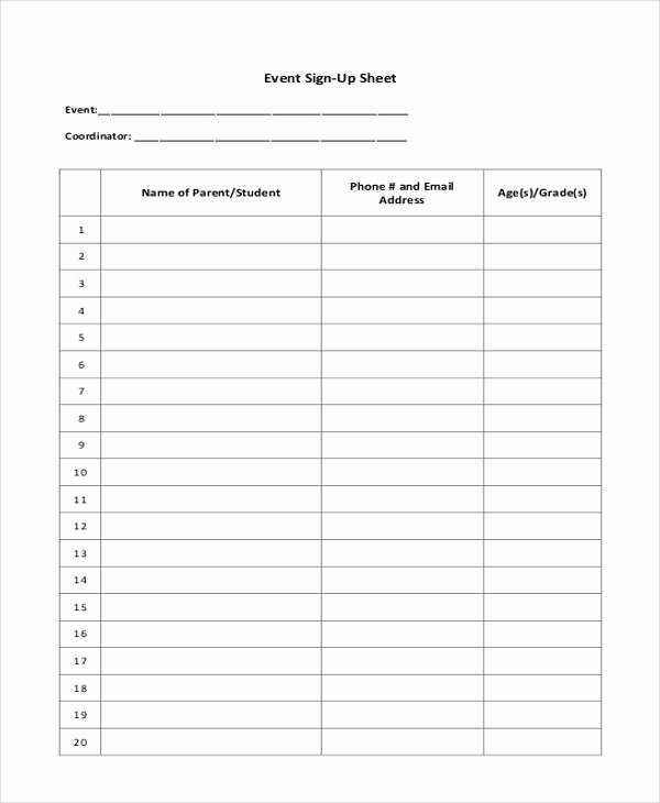 Event Sign In Sheet Template Inspirational 46 Printable Sheet Samples &amp; Templates